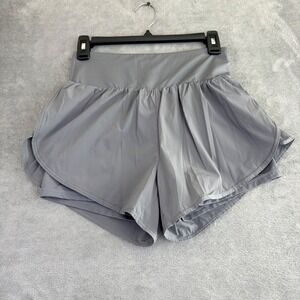 Cadmus Womens M Gray Athletic Shorts Double Layer Skort Style Inner Pockets